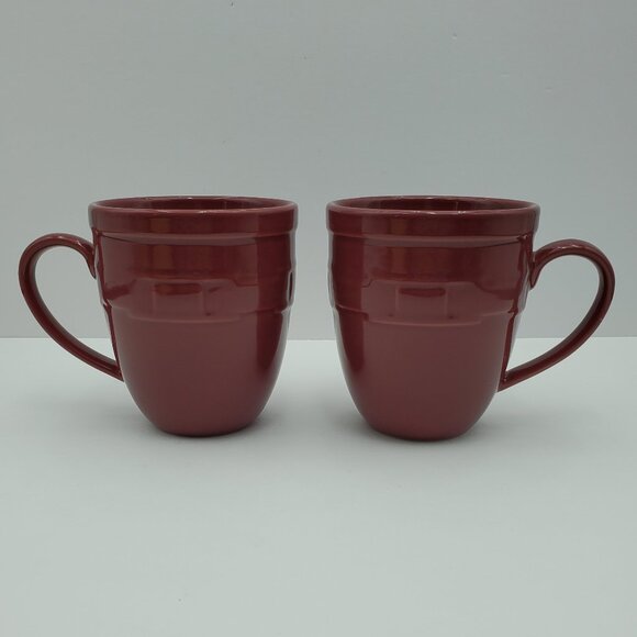 Longaberger Woven Traditions Paprika Jumbo Mugs Large Oversized Soup Coffee Mugs - Picture 1 of 9